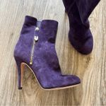 Joan & David  Purple Suede Leather Stiletto Heel Ankle Boots Womens 6 Fall Luxury Photo 2