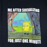 Viacom International SpongeBob SquarePants Graphic T-Shirt Me After Socializing Funny Tee Cotton M Photo 1