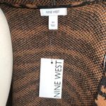 Nine West Open Front Tiger Print Long Cardigan Sweater Pockets Sz Medium MWT Photo 4