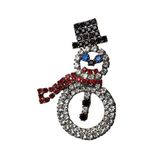 Vintage Snowman Rhinestone Moving Scarf Christmas Holiday Women’s Brooch Pin Red Photo 4