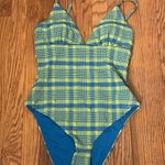 ANDIE The Lanikai One Piece Swimsuit green blue plaid size S NWT Photo 1