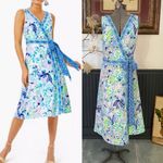 Lilly Pulitzer NWT Shaylee Wrap Midi Dress Blue & White Shell Beach- Sz 16 ๐งก๐ Photo 1