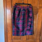 Kate Spade  - Navy & Purple Plaid Ruffle Front Skirt Size 6 Photo 1
