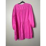 H&M Linen Blend Shirt Dress XL Pink Coastal Beachy Cruise Tie Waist Long Sleeve Photo 3