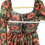 Beulah Style Dress S Abstract Floral Bold Tiered Smocked Forest Fairy Boho NEW Green Photo 6