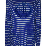 Ralph Lauren LRL  Shirt Top XL Blue Royal Striped Casual Cotton Long Sleeve Crest Photo 0