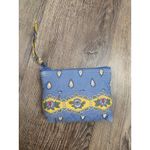 Vera Bradley  Blue FRENCH Yellow Zip Wallet Coin Case Pouch Vintage Photo 0