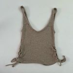 Urban Outfitters  Project Social T Ribbed Knit Tank Women’s Small Beige Tie Side Photo 1