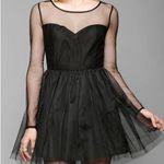 Anthropologie New M Sheer Tulle Mini Dress Layer Mesh Ballerina Black Photo 0