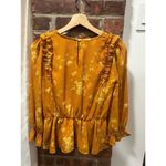 Madewell Woman’s Formal Ruffle-Shoulder Peplum Top in Tonal Botanical XXS Photo 6