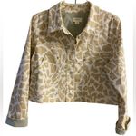 Maeve  by Anthropologie jean jacket cropped animal print Large Photo 0