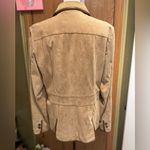 Eddie Bauer SZ L Seattle Suede Vintage Tan Brown Trim Pockets Back Slits Jacket Photo 3