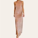 Baltic Born NWT  Tatiana Velvet One
Shoulder Maxi Dress Champagne Size Large Photo 2