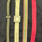 Gruen Silvertone Square Watch with Interchangeable Leather Straps Black Photo 0