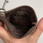 Fossil Coin Purse Pouch Leather Zipper ID Window Key Charm Pewter Gold Brown Photo 10