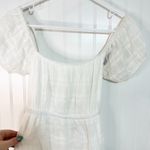 Jondie  Women's Criss Cross Back Creamy White Puff Sleeve Mini Dress Sz S Photo 2