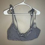 Aerie NEW blue & white plaid gingham scoop neck ruffle bikini top womens size XL Photo 1