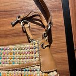 Fossil Tan Multi Color Basket Weave Shoulder Bag Purse Early 2000 Y2K Photo 5