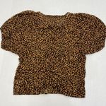 Madewell NWOT Painted Leopard Balloon Sleeve Button-Up Top size small (b3) Photo 6