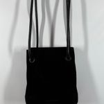 Halston Heritage Woman Alism Suede Bucket Bag Black purse 9x8x3” 11” handle Photo 0
