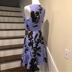 J.Crew Lilac Navy Large Floral Sleeveless Round Neck Fit & Flare Dress Sz 6 NWT Photo 3
