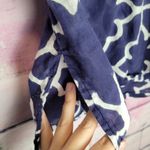 Roberta Roller Rabbit  NAVY WHITE ABSTRACT PRINTED LIGHTWEIGHT POPOVER BLOUSE L Photo 5