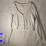 Aerie White Faux-Fur Cardigan Small Cropped EUC Photo 8