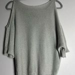 3/20 Sale Carina Ricci crochet knit off the shoulder sweater size medium Silver Photo 0