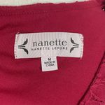 Nanette Lepore Burgundy Lace Blouse Top Shirt Sz Med NWT 3/4 Sleeve Lined Photo 3