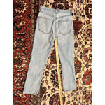 AGOLDE Womens  Riley High-Rise Straight-Leg Organic Jeans in Light Shatter Blue Photo 4