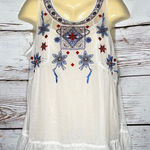 LC Lauren Conrad  NWT Size XL White - Floral Embroidered Tank Top Blouse Photo 0