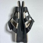 Comfort Plus by Predictions 7W Black Faux Leather Slide Sandals Photo 5