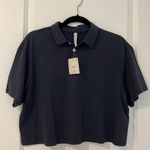 Fabletics NWT Classic Navy Boxy Short Sleeve Polo Shirt Size Large Photo 9