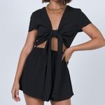 Princess Polly Ragnar Tie Front Romper Black Size 10 Photo 0
