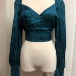 Band Of The Free NWT  Green Long Puffed Sleeves Blouse Photo 0