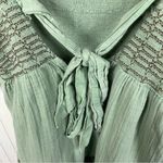 Free People  Easy To Love Cotton Bubble Mini Dress Size Small Sage Green Bohemian Photo 9