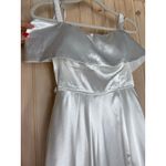 Lulus NWT Greatest Hits White Satin Off-the-Shoulder Maxi Dress Bridal Wedding S Photo 4