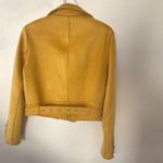ZARA  Mustard Faux Suede Moto Biker Jacket Belted Zip | Women’s M Photo 3