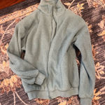 Urban Outfitters  green/blue Sherpa fleece zip up Photo 0