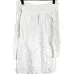 EXPRESS White Off The Shoulder Casual Shift Dress Sz XS Cotton Long Sleeve Photo 0