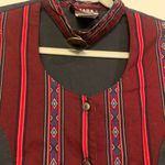 Ozark Mountain Jean Company Black Red Aztec Print Women Western Blouse. 2327 Size M Photo 1