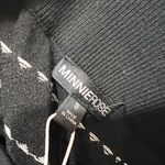 NEW Minnie Rose Viscose Blend Stretch Knit Lace Stripe Skirt Black White Small Photo 2