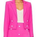 Generation Love  Pink Double Breasted Blazer Gold Button Accent XXL Photo 0
