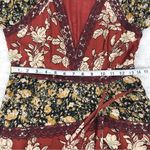 Free People  Tilda Wrap Maxi Dress Patchwork Floral Lace Red Black Size Small New Photo 15