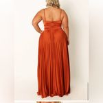 Petal and Pup  NWT $129 Sunset Orange Naira Pleated Maxi Dress US 16 XL Photo 6