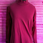 5/$35 LL Bean Womens Top Sz S Magenta Mock Neck Long Sleeve Solid Photo 0
