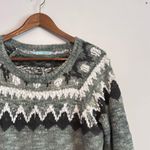 Maurice's Gray Charcoal Black and White Fair Isle Print Knit Sweater Photo 2