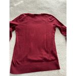 Ann Taylor  Womens Burgundy Red Lace Pullover Sweater Top 3/4 Sleeve Size XS Photo 6