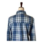 BLANK NYC  Shirt‎ Women XS Blue Plaid You Oughta Know Raw Hem Button Up Western Photo 5