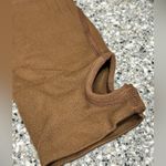 Women 2 Piece Seamless Long Sleeve Top & Biker Shorts Size Medium Brown Photo 4